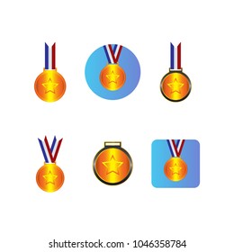 gold medal logo design template