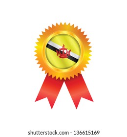 Gold medal with the national flag of Brunei
