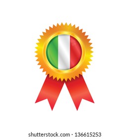 Gold medal with the national flag of Italy