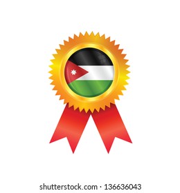 Gold medal with the national flag of Jordan