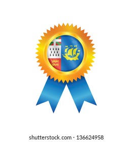 Gold medal with the national flag of Moldova