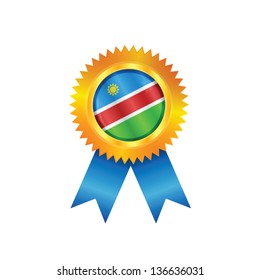 Gold medal with the national flag of Namibia