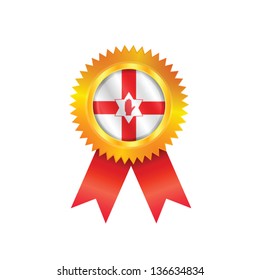 Gold medal with the national flag of Northern Ireland