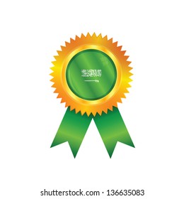Gold medal with the national flag of Saudi Arabia