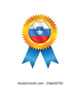Gold medal with the national flag of Slovenia