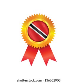 Gold medal with the national flag of Trinidad & Tobago