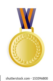 gold medal on a white background