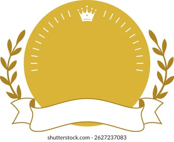 Gold Medal Ranking Frame with Crown and Ribbon