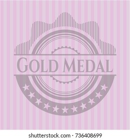 Gold Medal retro style pink emblem