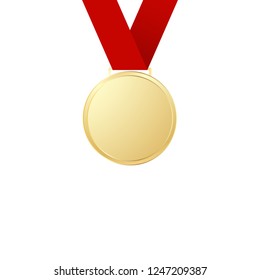 Gold medal with ribbon
