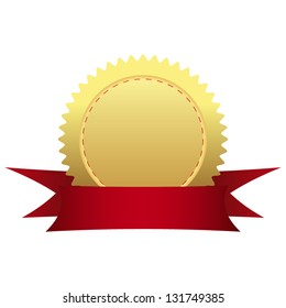 Gold medal with ribbon