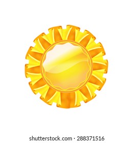 Gold medal with ribbon vector