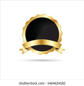 gold medal ribbon vector eps