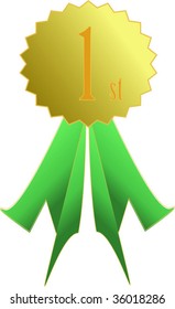 Gold medal with ribbons vector