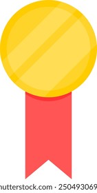 Gold medal. Round gold medal.