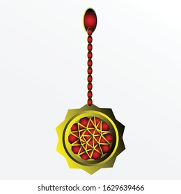 Gold medal with ruby color. award badge icon vector.