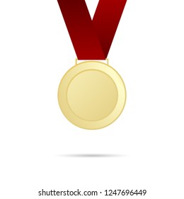Gold medal with shadow