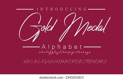 Gold Medal Signature Font Calligraphy Logotype Script Font Type Font lettering handwritten
