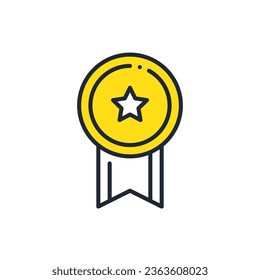 Gold medal simple vector icon illustration material