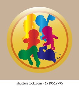 Gold medal sport LOGO 4 (1.Skateboard    2.Boxing   3. Diving     4.Swimming    5.Ice skate       6.Basketball)