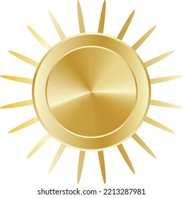 Gold Medal With Sun Motif