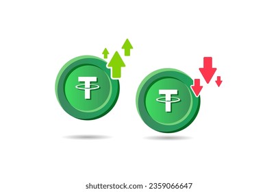 gold medal tether up and down symbol blockchain payment era
