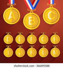 Gold Medal Typeset : Vector Illustration