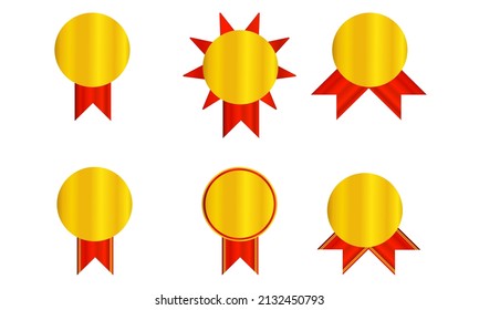 Gold medal, gold medal with various designs, vector gold medal, modern gold medal