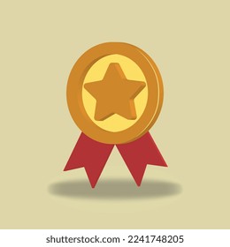 gold medal in vector and 3d
