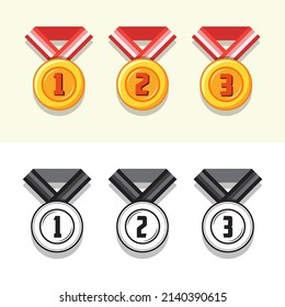 gold medal vector is also available in line style