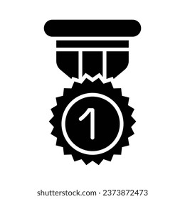 Gold Medal Vector Glyph Icon For Personal And Commercial Use.
