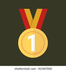 Gold Medal Vector Icon