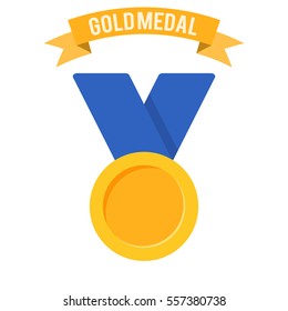 Gold medal vector icon