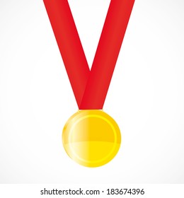 Gold medal, vector illustration