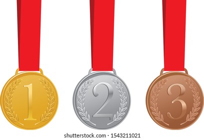 gold medal vector illustration on white background