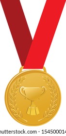 gold medal vector illustration on white background