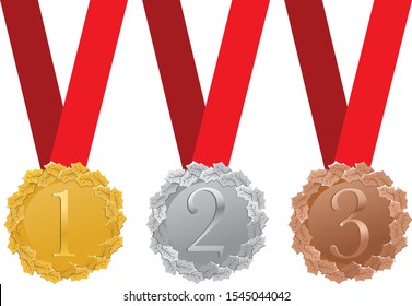 gold medal vector illustration on white background