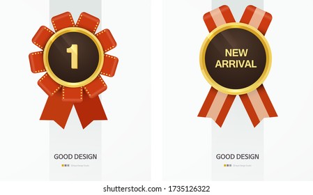 vector medalla de oro. Ilustración vectorial con varias medallas.
