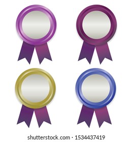 Gold Medal Vector. Sport Game Golden Challenge Award. Red Ribbon.