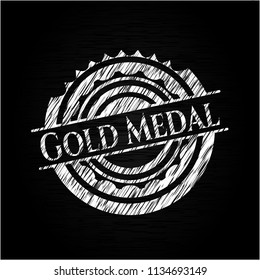 Gold Medal written with chalkboard texture