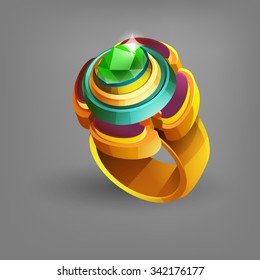 Gold medallion. Vector illustration.