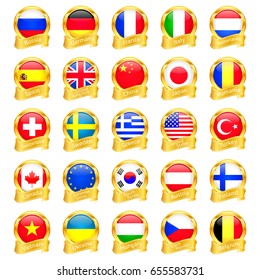 Gold medals flags