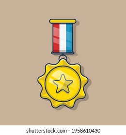 gold medals. isolated cartoon illustration icon