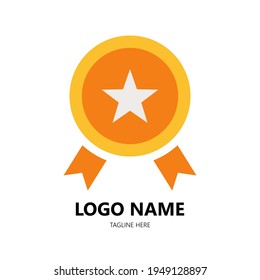 gold medals star logo with simple minimalist vector