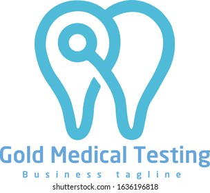 Gold Meedical Testing Branding logo design template