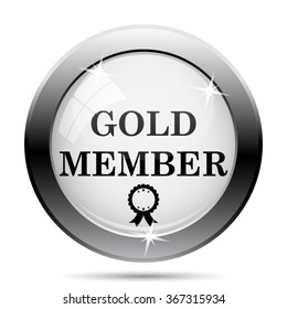 Gold member icon. Internet button on white background. EPS10 vector.