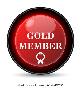 Gold member icon. Internet button on white background. EPS10 vector