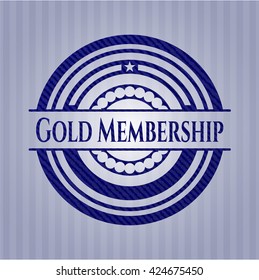 Gold Membership badge with denim texture