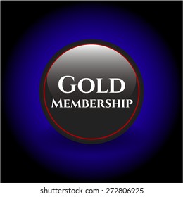 Gold Membership Black Badge Blue Background Stock Vector (Royalty Free ...