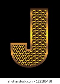 Gold Mesh Alphabet Icon Symbol Letter